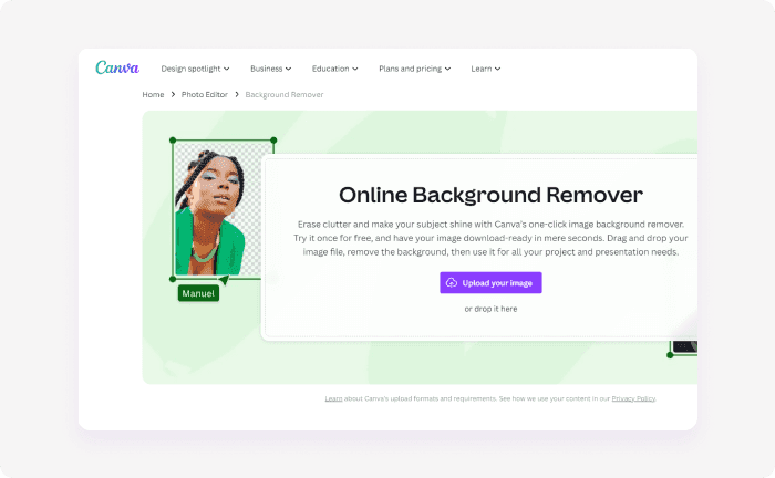 Canva is one of best 10 AI background removers 