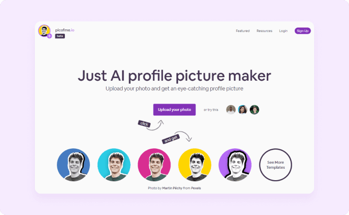 Go to Picofme.io and upload your picture