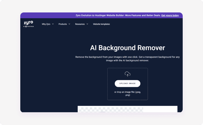 Zyro Background Remover is one of best 10 AI background removers