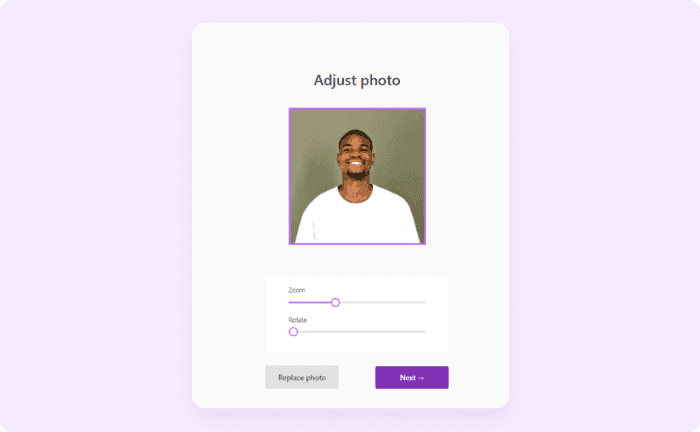 Adjust the direction of your photo or zoom in/out your future Instagram profile picture