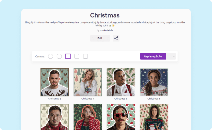 Access the Christmas PFP Template Page