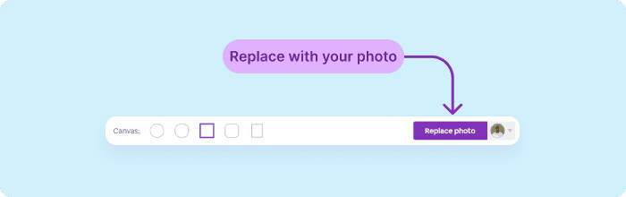 Click Replace Photo and Upload Your Picture